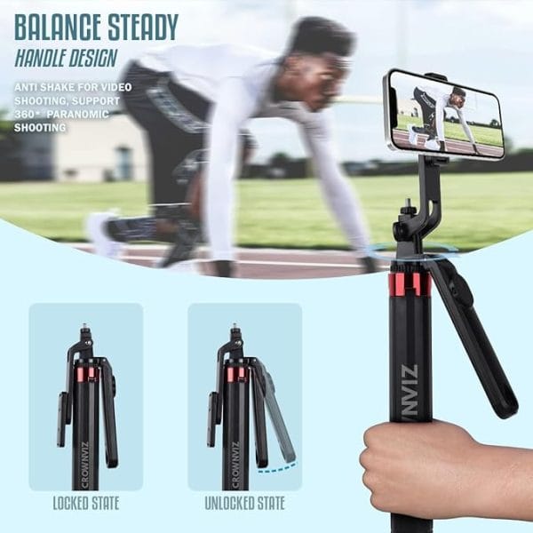CROWNIZ 3-in-1 Selfie Stick Tripod with Bluetooth Remote