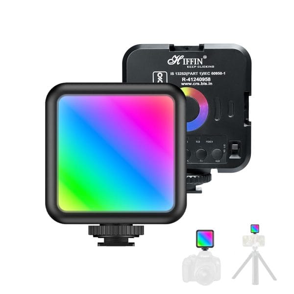 HIFFIN Portable RGB LED Video Light - On-Camera Multi-Color Fill Light