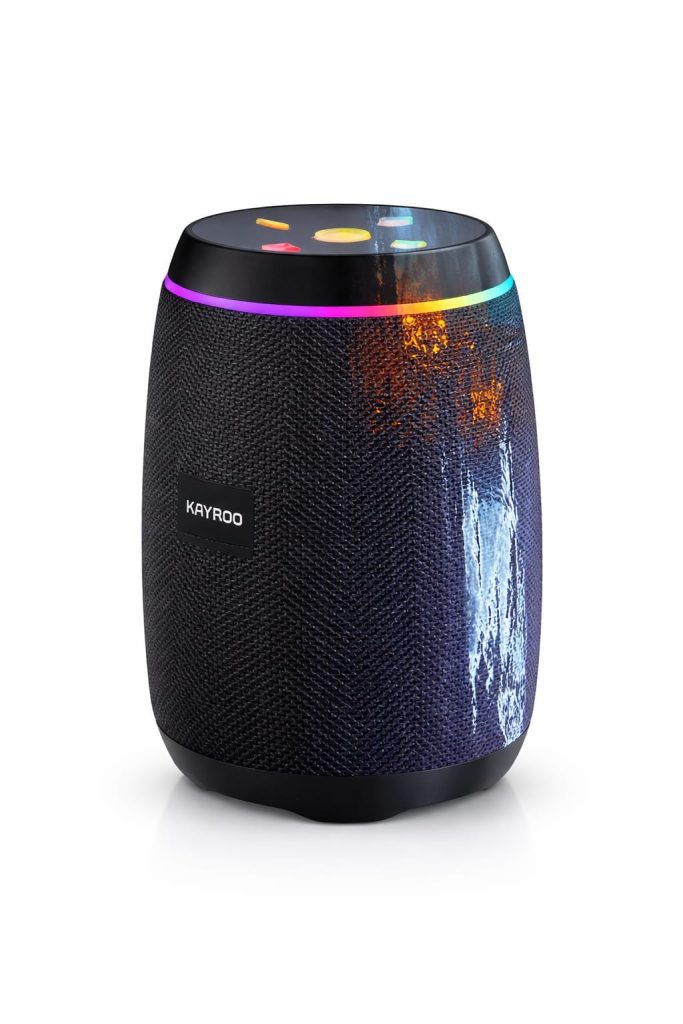 Kayroo Pulse Bluetooth Speaker – Powerful 360° Sound with Dynamic RGB LED Lighting & Mesh Grip