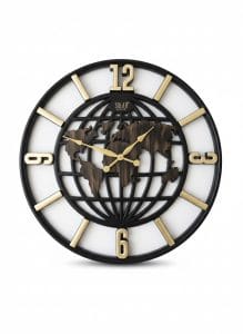Modern World Map Metal Wall Clock