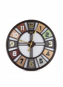 Multicolor Wooden Panel Wall Clock