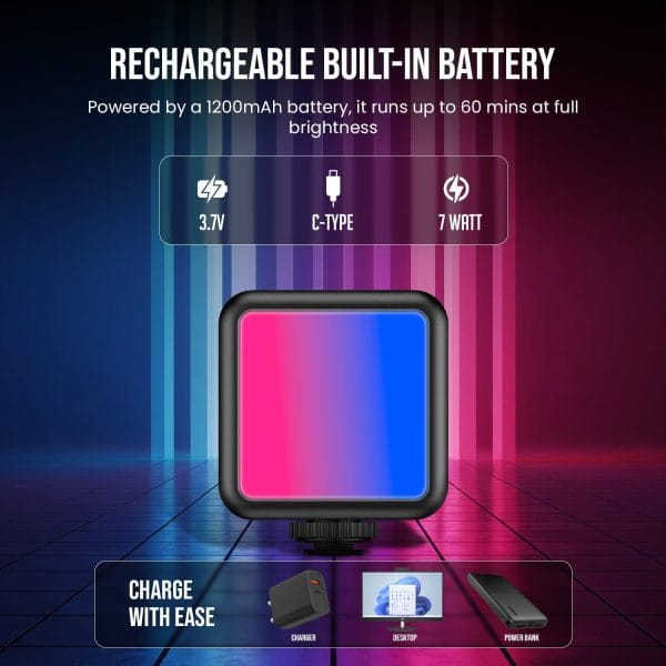 On-Camera Multi-Color Fill Light