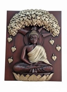 Buddha Wall Art Panel with Bodhi Tree Design