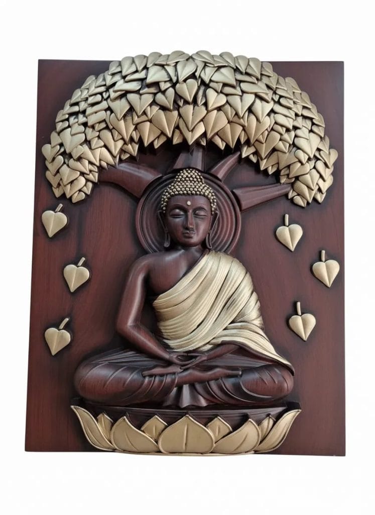 Premium Buddha Wall Art Panel with Bodhi Tree Design