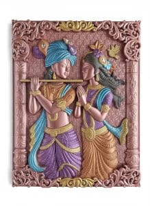 Radha Krishna Wall Art Panel with Flute Design