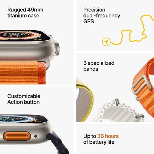 Titanium Case with Orange Alpine Loop