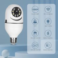 WiFi Smart Bulb Security Camera with 360° Rotation & Night Vision
