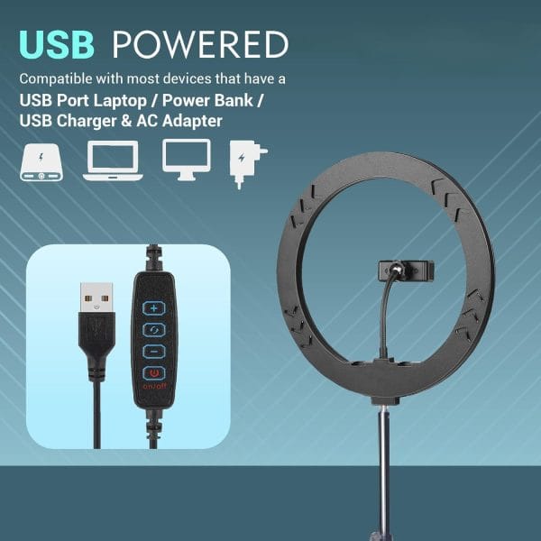rofessional 5-Foot Adjustable Ring Light Stand Charging