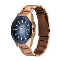 Fastrack Vyb Sundowner Blue Dial Rose Gold Strap Analog Watch for Men