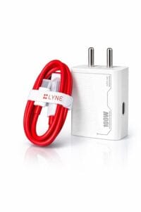 LYNE 100W Super Fast Charging Combo – High-Speed Wall Adapter with Red Type-C Data Cable