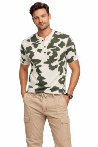 Men’s T-shirt – Olive Green & Off-White