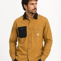 Men’s Contrast Collar & Pocket Shirt Yellow