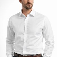 Men’s Signature Slim-Fit Broadcloth Dress Shirt – White