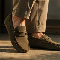 Perfect Stylish Bit Loafers For Men (Olive Green)