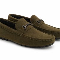 Premium Stylish Bit Loafers For Men (Olive Green)