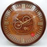 Solar Time Décor Wood-Finish Steampunk Wall Clock 1