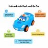 Turbo Speed Cartoon Racing Car Toy for Kids – Vibrant Blue Friction Powered Toy Vehicle with 3D Light Effects,
