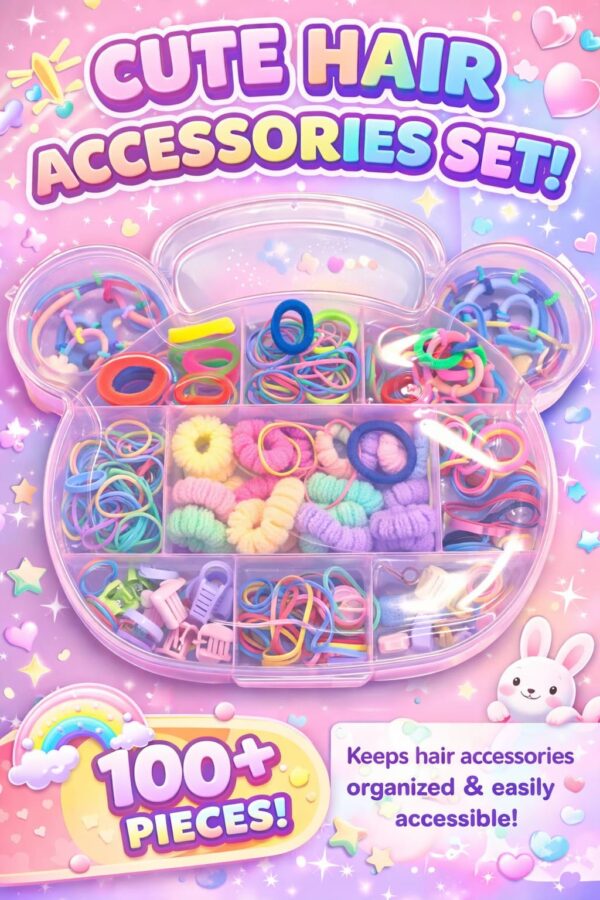Ultimate 100+ Piece Cute Hair Accessories Set 1