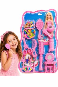 Ultimate Beauty & Hair Salon Doll Set with Makeup Kit and Grooming Accessories (Pink, Multicolor)