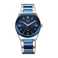 WB Premium Blue Dial Stainless Steel Analog Watch for Men with Designer Bracelet Strap