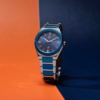 WB Premium Blue Dial Stainless Steel Analog Watch for Men with Designer Bracelet Strap look