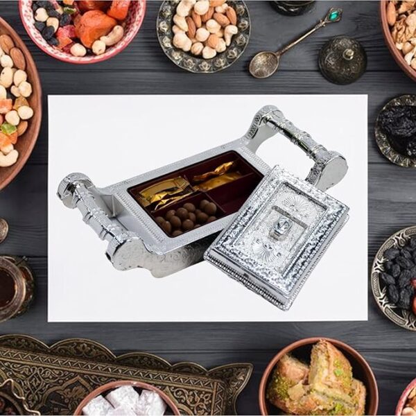Royal Antique Silver-Finish Dry Fruit Box & Serving Tray Royal Antique Silver-Finish Dry Fruit Box & Serving Tray