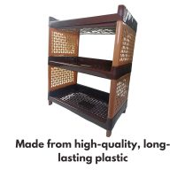 Premium 3-Tier Multipurpose Plastic Storage Rack – Modular Organizer Stand for Kitchen, Bathroom, and Home Office