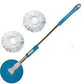 Heavy-Duty 360° Spin Mop with Stainless Steel Wringer – Quick-Dry Bucket Floor Cleaning System with 2 Microfiber Refills