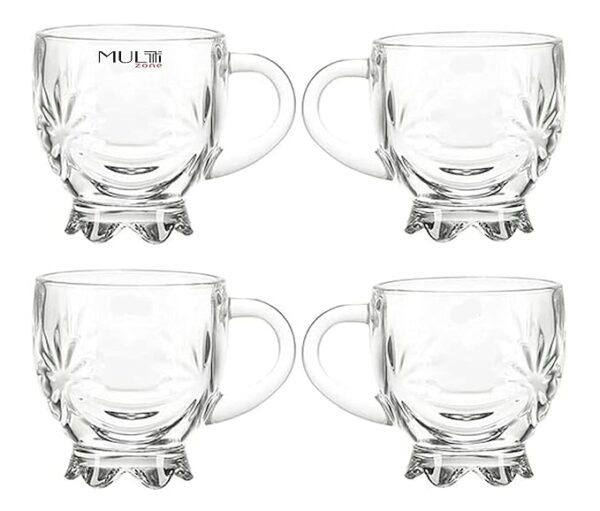 Multi Zone Elegant Crystal-Cut Glass Tea & Coffee Mugs