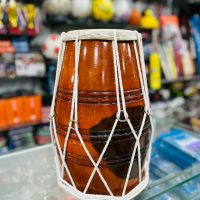 Professional Wooden Dholak – Authentic Indian Folk Percussion Instrument with Rope Tuning System