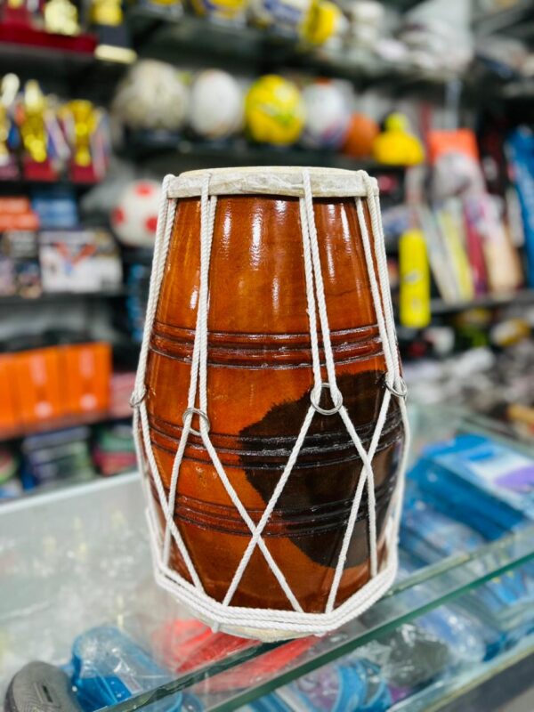 Professional Wooden Dholak – Authentic Indian Folk Percussion Instrument with Rope Tuning System