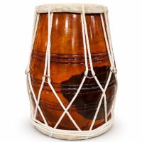Professional Wooden Dholak – Authentic Indian Folk Percussion Instrument with Rope Tuning System