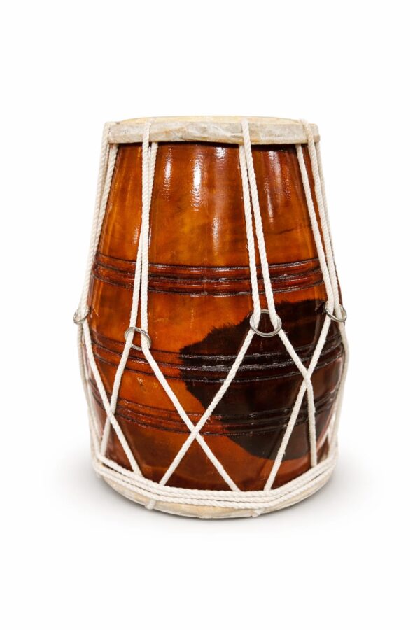 Professional Wooden Dholak – Authentic Indian Folk Percussion Instrument with Rope Tuning System