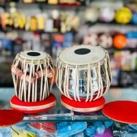 Professional Indian Tabla Set – Authentic Sheesham Wood Dayan & Steel Bayan with Tuning Hammer and Cushions