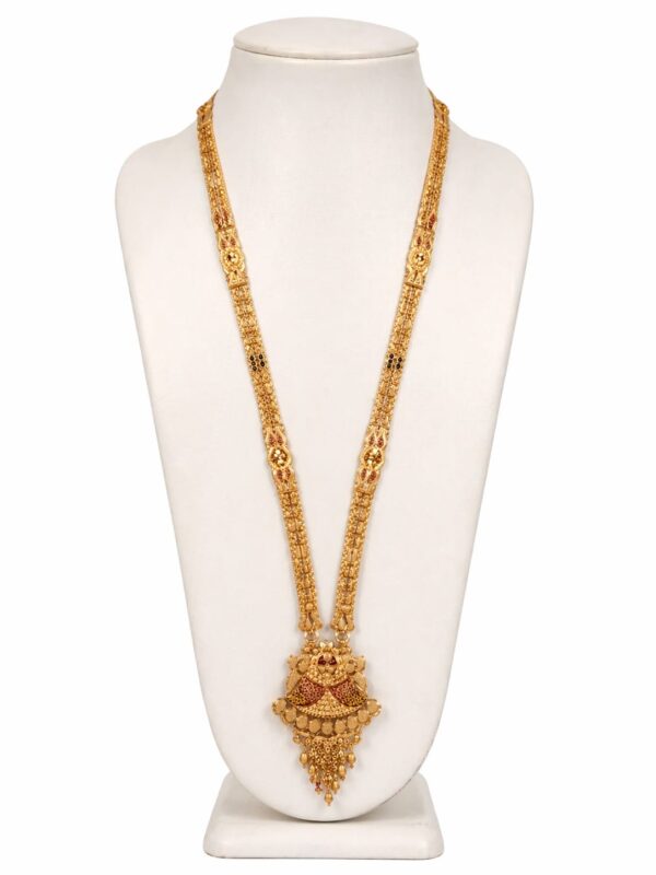 Women's Traditional Gold-Plated Long Rani Haar Necklace