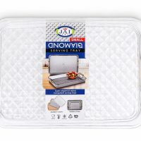 Premium Crystal-Clear Acrylic Serving Tray with Gold-Finish Metal Handles