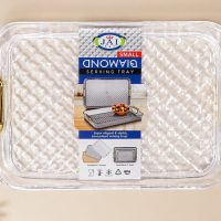 Premium Crystal-Clear Acrylic Serving Tray with Gold-Finish Metal Handles