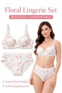 Women Floral Print Lingerie Set