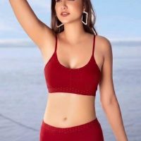 Women’s Solid Sports Bra & Shorts Set
