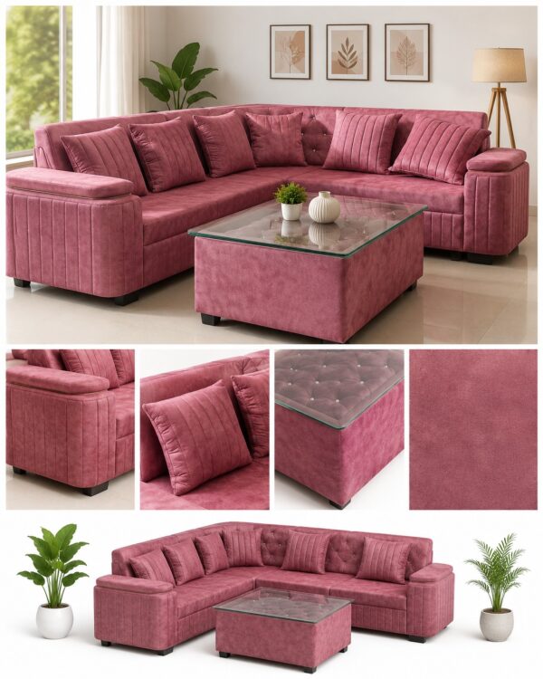 L-Shape Sectional 6 Seater Sofa Set 2