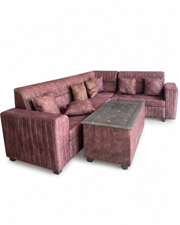 L-Shaped Sectional Sofa Set with Toughened Glass Center Table 1 L-Shaped Sectional Sofa Set with Toughened Glass Center Table 1
