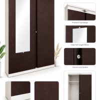2-Door Wardrobe with Full Length Mirror