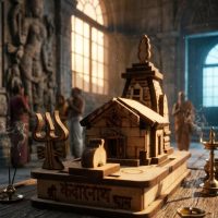 3D Kedarnath Temple Model with Trishul.