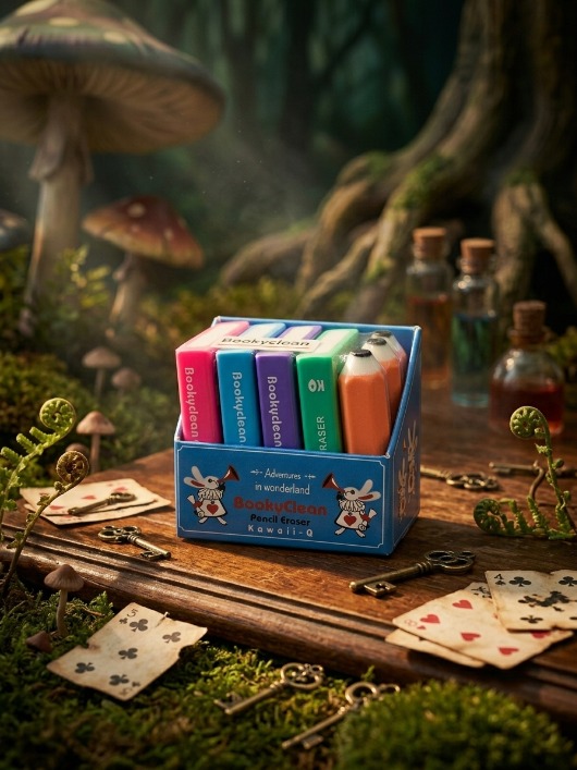 Adventures in Wonderland Eraser Set. Adventures in Wonderland Eraser Set.
