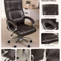 Back Executive Chair with 360° Swivel (Brown)