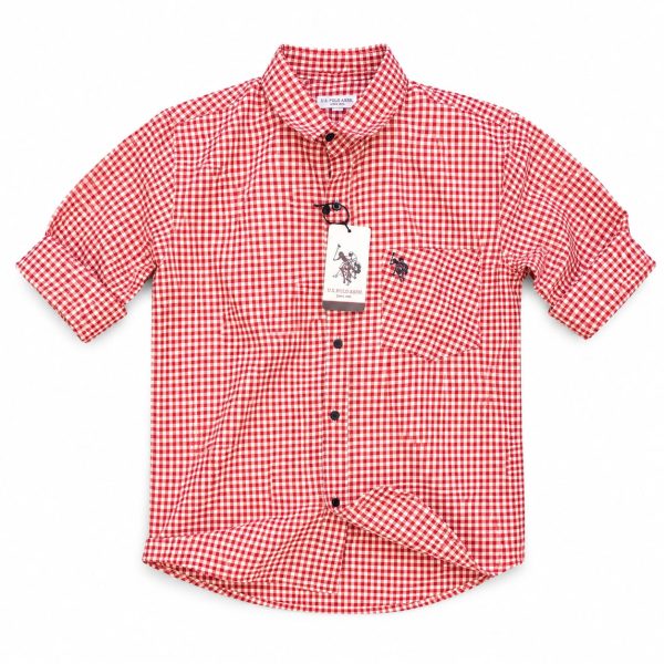 Checked Half Sleeve Casual Shirt for Men with Chest Pocket