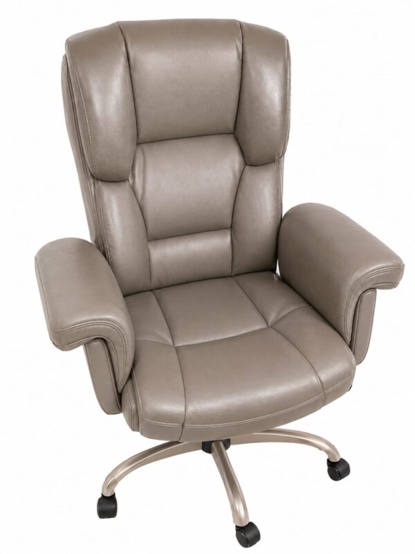 Ergonomic High-Back Executive Chair with Padded Armrests (Taupe)
