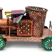 Handicrafts Rajasthani Metal Train Engine Pen Stand