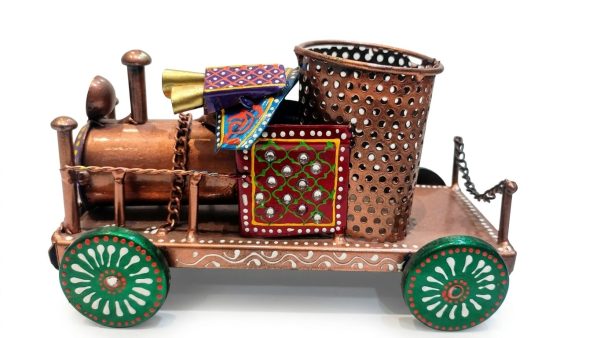 Handicrafts Rajasthani Metal Train Engine Pen Stand