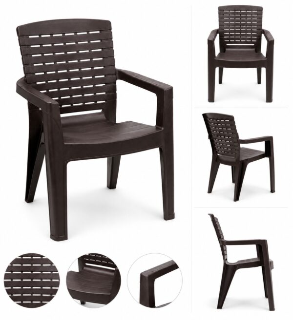 Heavy-Duty Plastic Chair (Brown) .